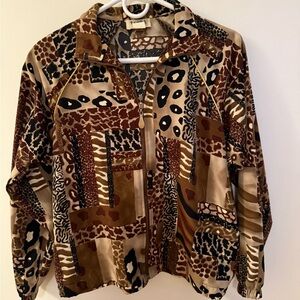 Teddi Women's Brown and Tan Patterned Bomber Jacket